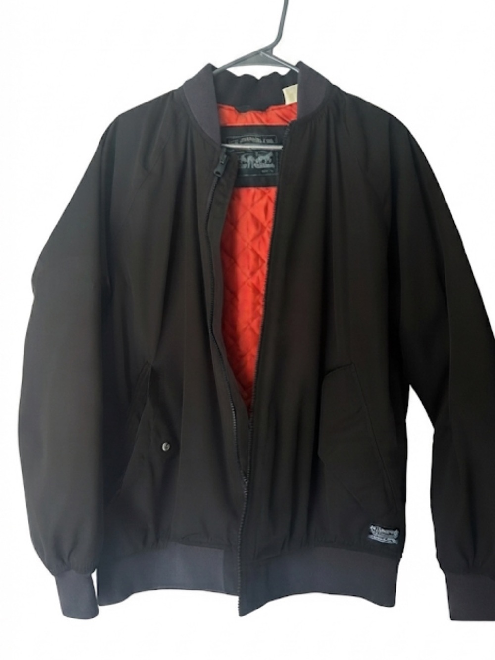 Levi's Black Bomber Jacket with Orange Quilted Lining